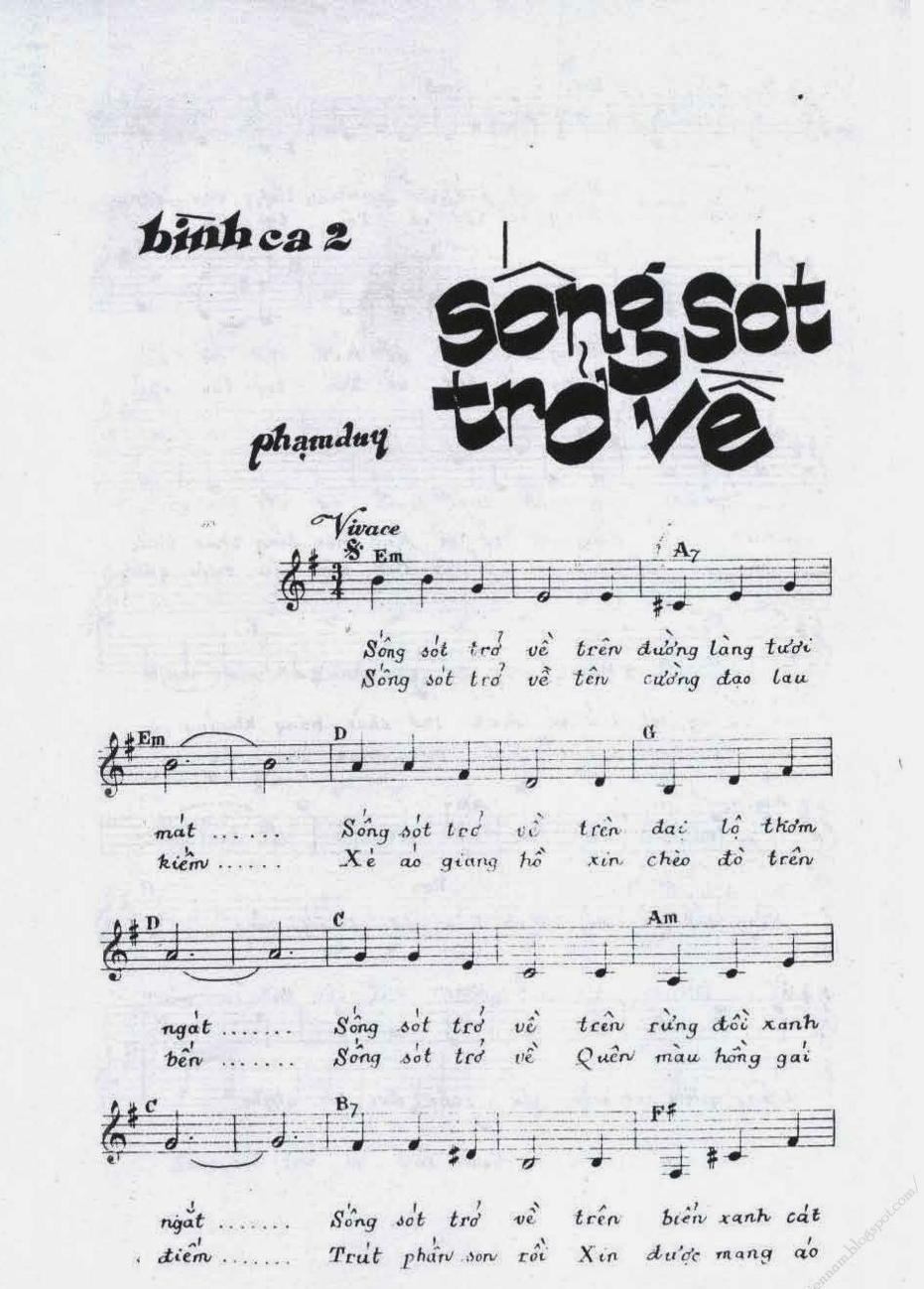 Sheet nhạc Bình Ca 2